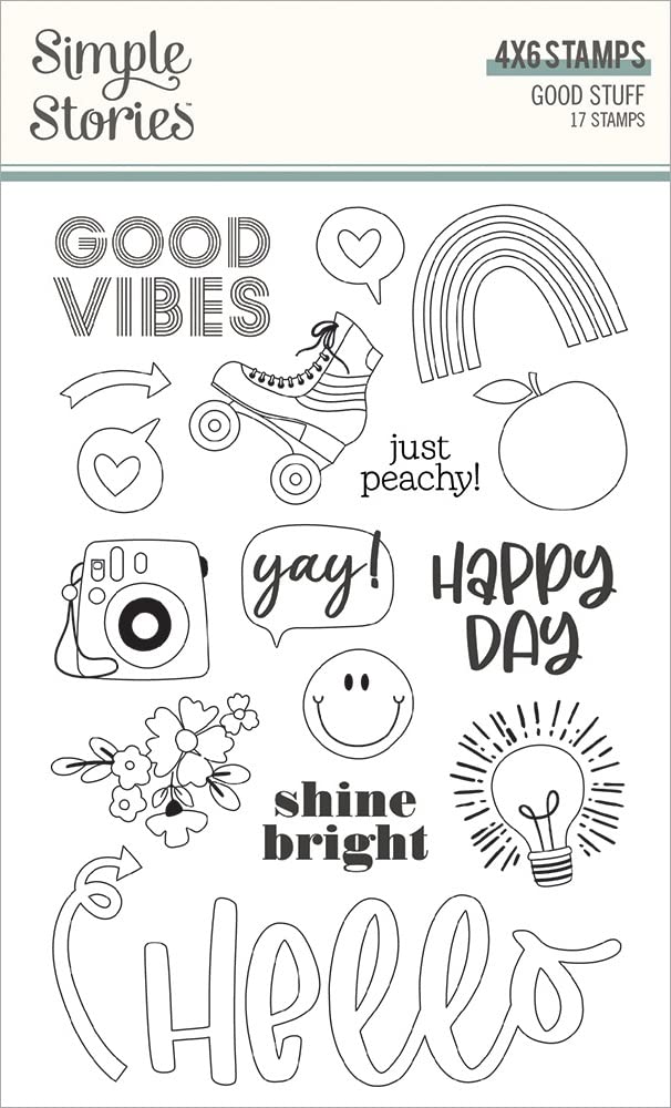 Simple Stories Good Stuff Stamps - Multi-Color Crafting Stamps for Scrapbooking, Card Making & DIY Projects | Perfect for Journals, Planners & Handmade Greeting Cards