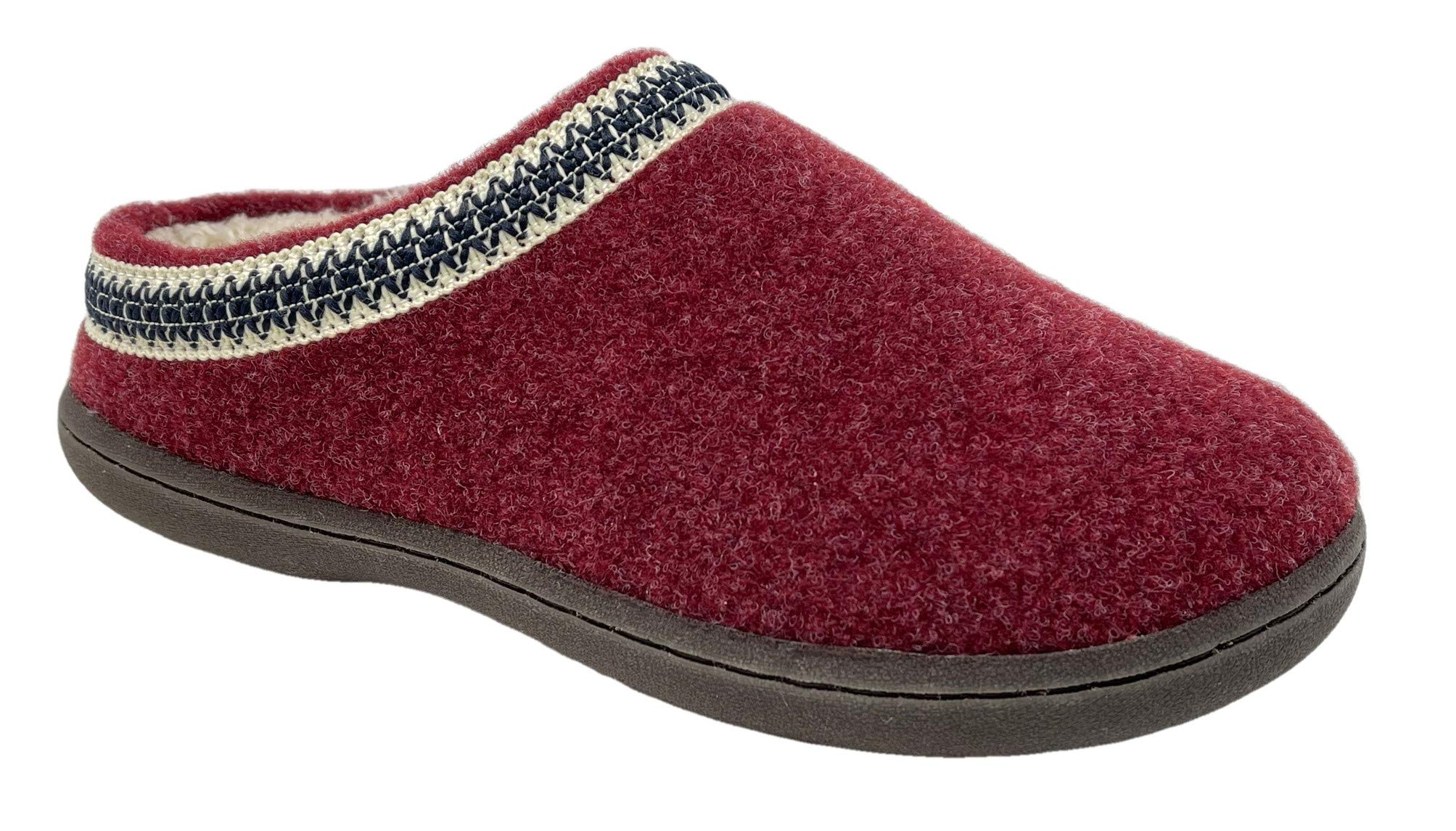 Clarks Women's Wool Felt Clog Slippers JMH1319T - Warm & Cozy Plush Faux Fur Lined House Shoes - Indoor/Outdoor Comfort for Women - Perfect for Home, Office & Winter Relaxation