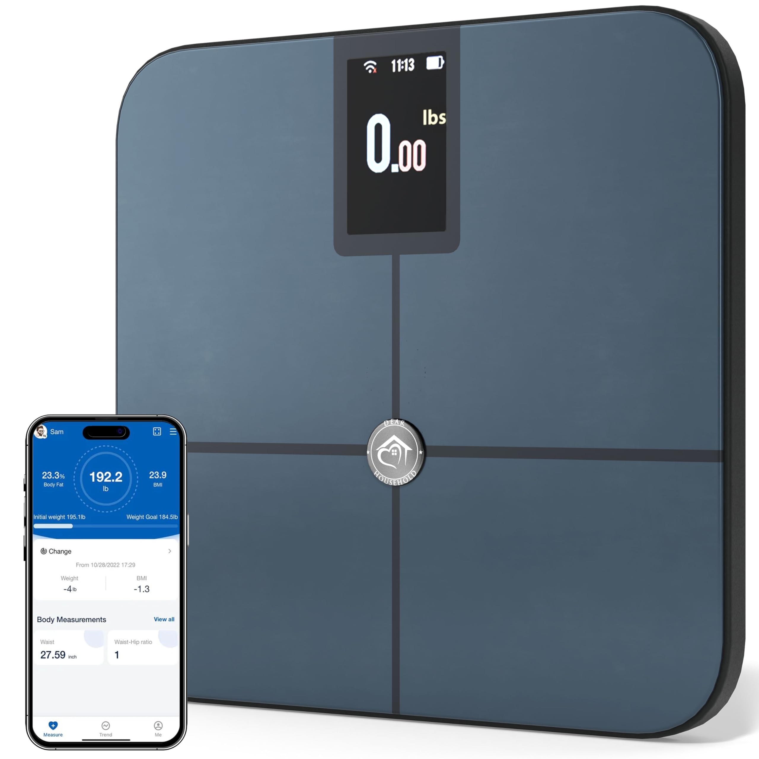 Premium Smart Digital Body Weight Scale with 4 Electrodes – 25+ Body Metrics – Rechargeable – WiFi & Bluetooth – Full Body Composition Analysis – Track Body Fat, Muscle Mass, BMI – Sleek Black Design – Perfect for Home Gym, Fitness Tracking & Health Monitoring