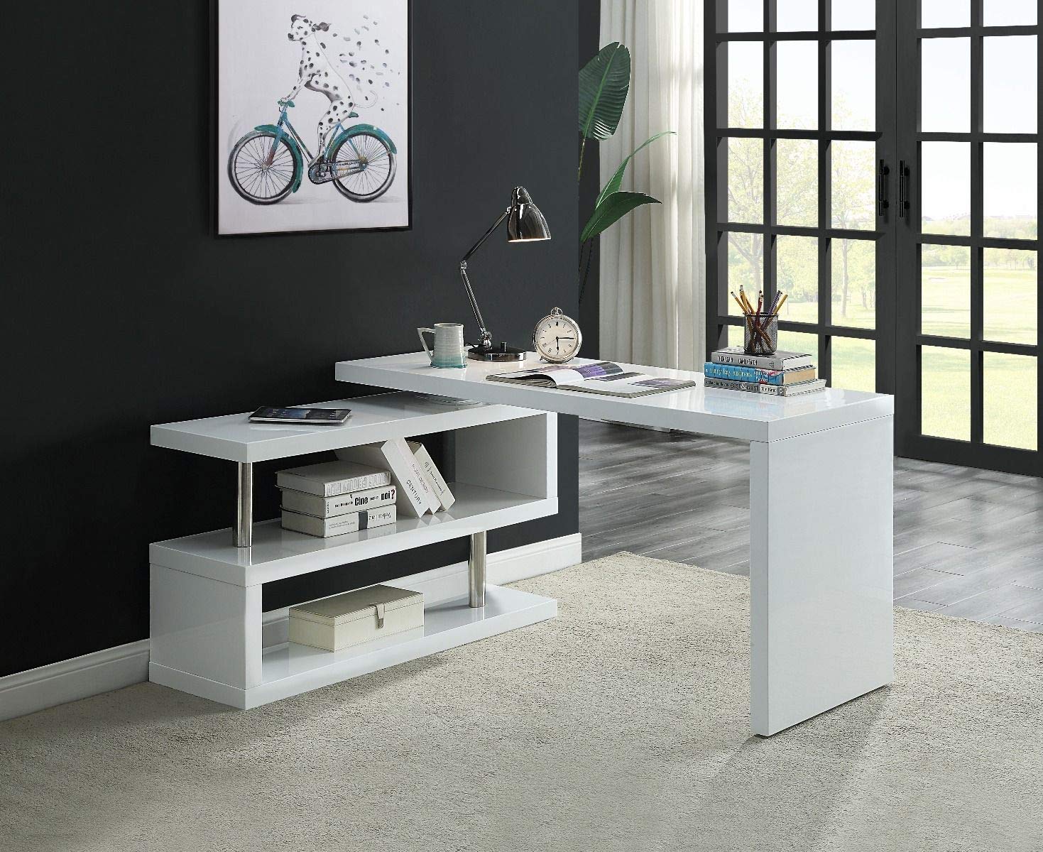 Premium White L-Shaped Corner Desk - 55