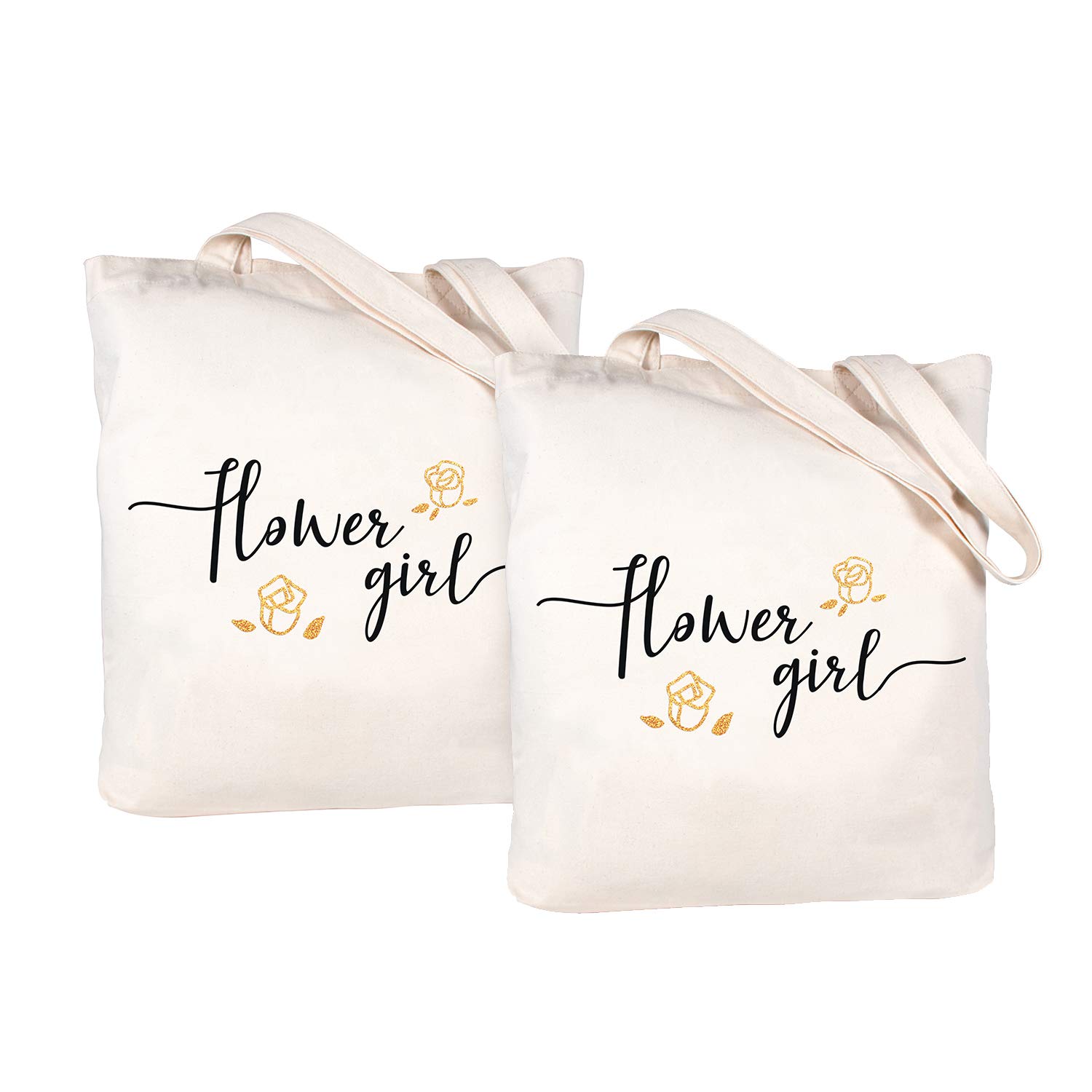 CARAKNOTS Women's Canvas Tote Bag - Best Bridesmaid Gift for Wedding, Bridal Shower & Bachelorette Party - Cotton Reusable Shopping Bag for Everyday Use, Beach & Travel