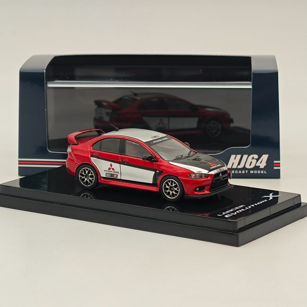 1/64 Scale Hobby Japan Mitsubishi Lancer Evolution X Ralliart Diecast Model Car - Red (HJ644053RB) - Perfect for Collectors, Display, and Racing Enthusiasts