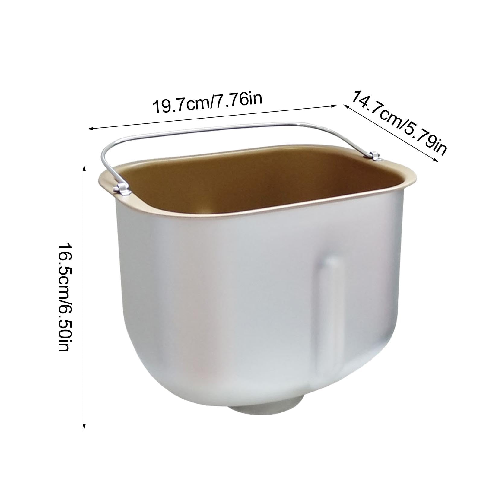 Premium Aluminum Alloy Bread Maker Bucket - Durable Bread Machine Pan Replacement | Multipurpose Baking Barrel & Loaf Pan for Mixing Dough | Perfect for Home Baking, Bread Machine Parts Replacement & Commercial Kitchen Use