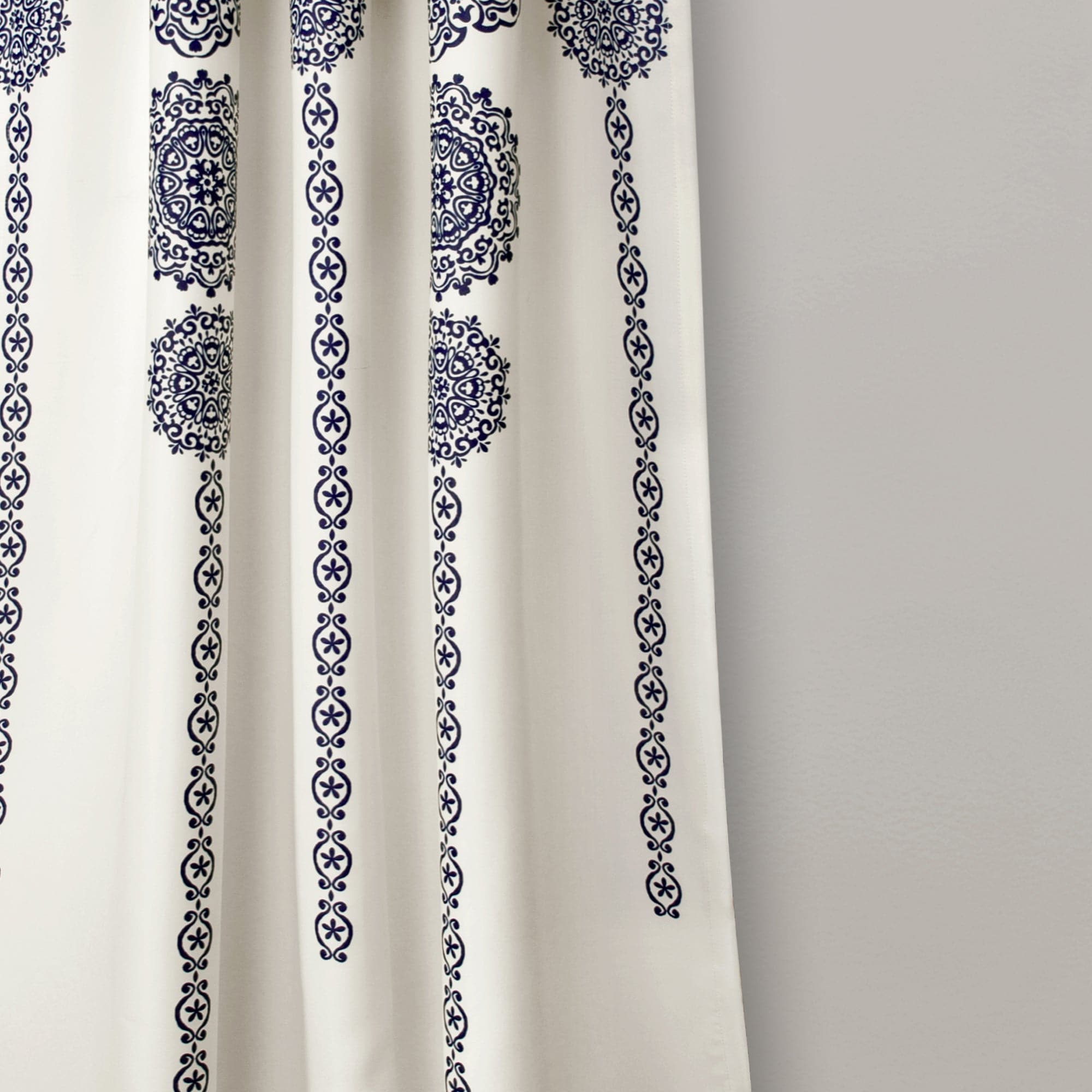 Stripe Medallion Light Filtering Window Curtain Set - Elegant Room Darkening Drapes for Living Room & Bedroom - Perfect for Privacy & Sun Protection