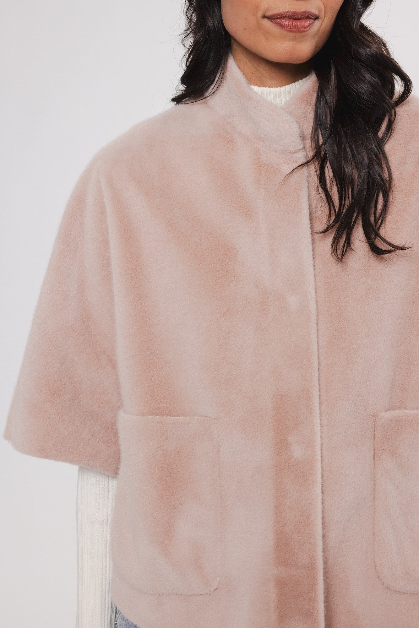 Powder Pink Dewi Cape - Elegant Women's Shawl Wrap for Weddings, Parties & Evening Events
