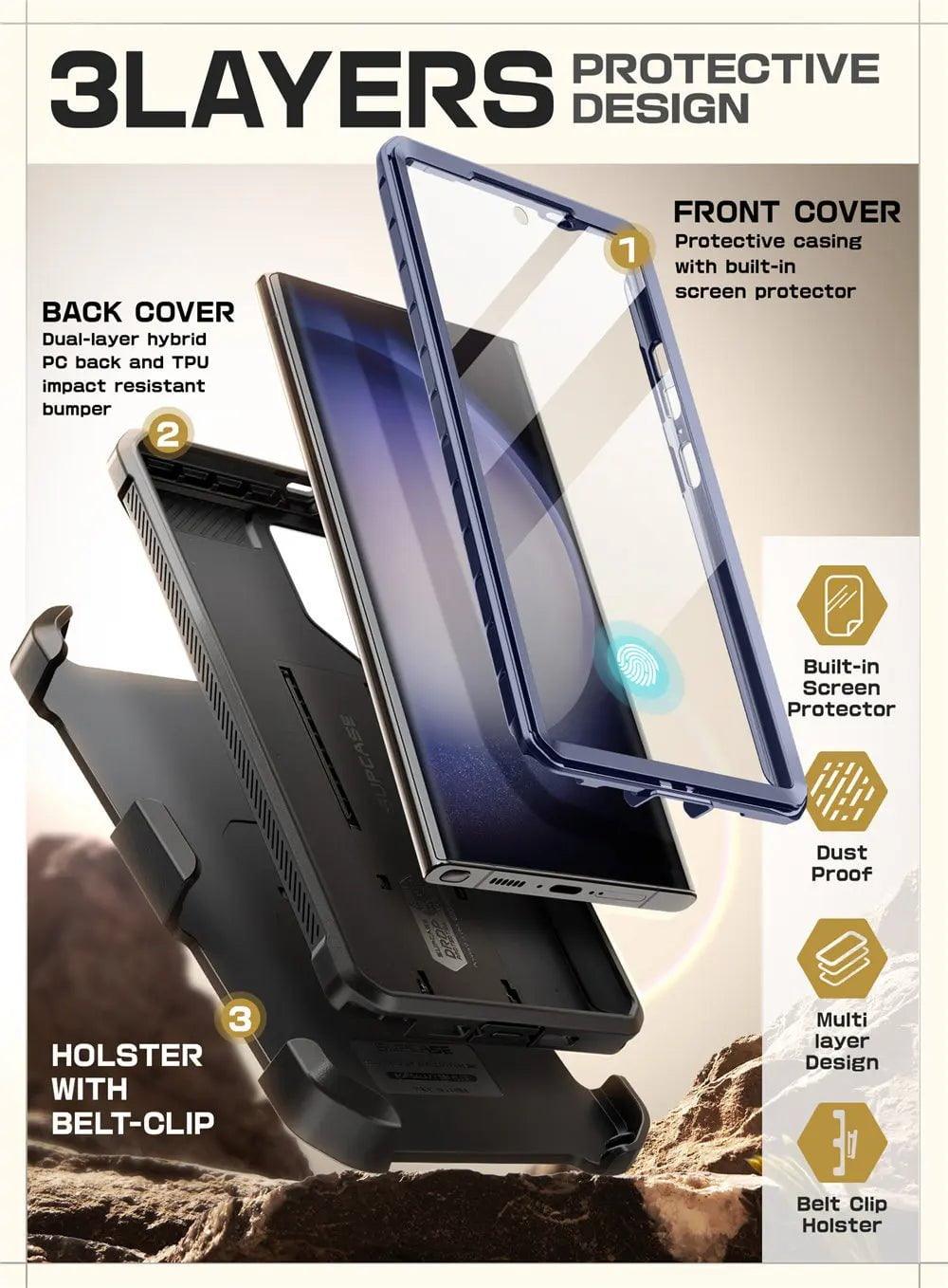 Samsung Galaxy S24 Ultra Case - Supcase UB Pro Full Body Dual Layer Protective Cover with Kickstand | Shockproof & Drop Protection for Everyday Use & Outdoor Activities