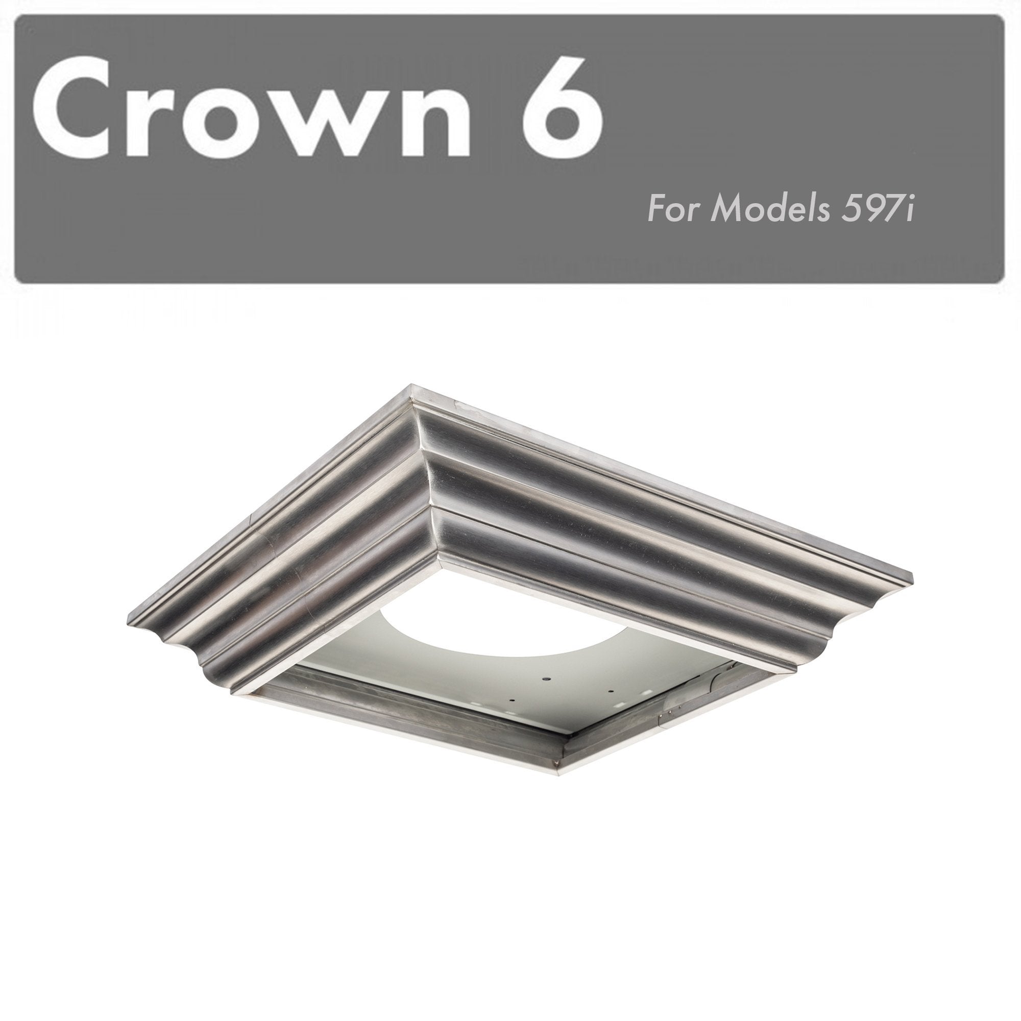 ZLINE CM6 597i Crown Molding #6 for Island Range Hood - Premium Kitchen Ventilation Trim - Perfect for Modern Kitchen Islands & Custom Range Hood Installations