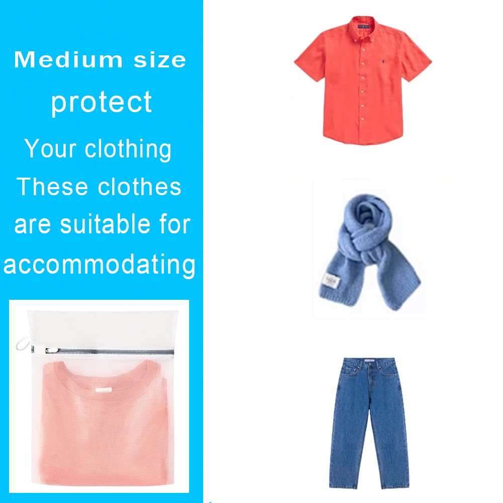Upgraded Mesh Laundry Bags for Delicates with Hanging Ring - 12x16 Inches Washing Machine Bags (1 Medium) - Perfect for Bras, Lingerie, Baby Clothes & Travel Laundry Organization