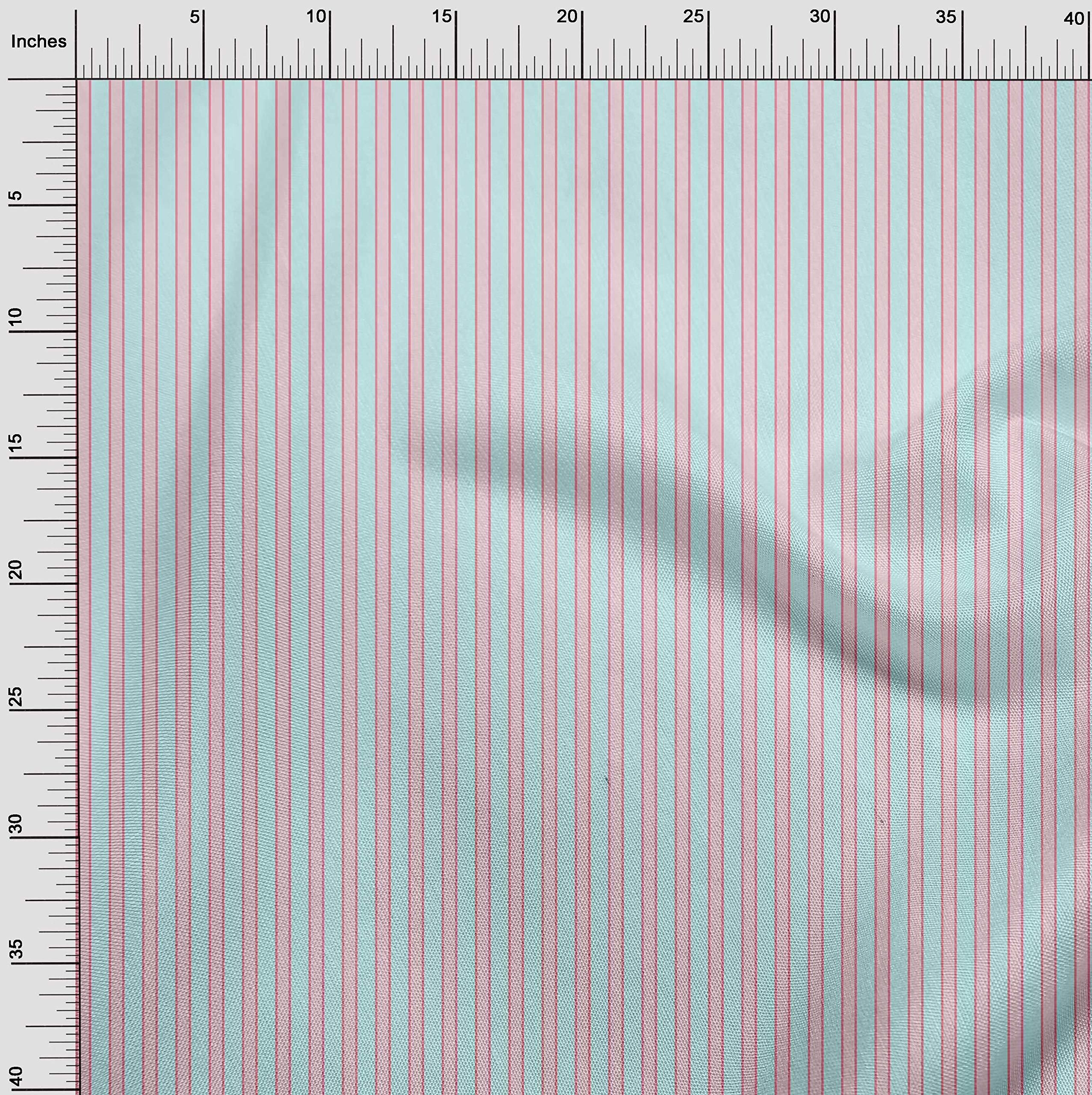 oneOone Organic Cotton Voile Fabric - Shadow Stripe Printed Craft Fabric, 42 Inch Wide - Perfect for DIY Sewing, Quilting, and Home Decor Projects
