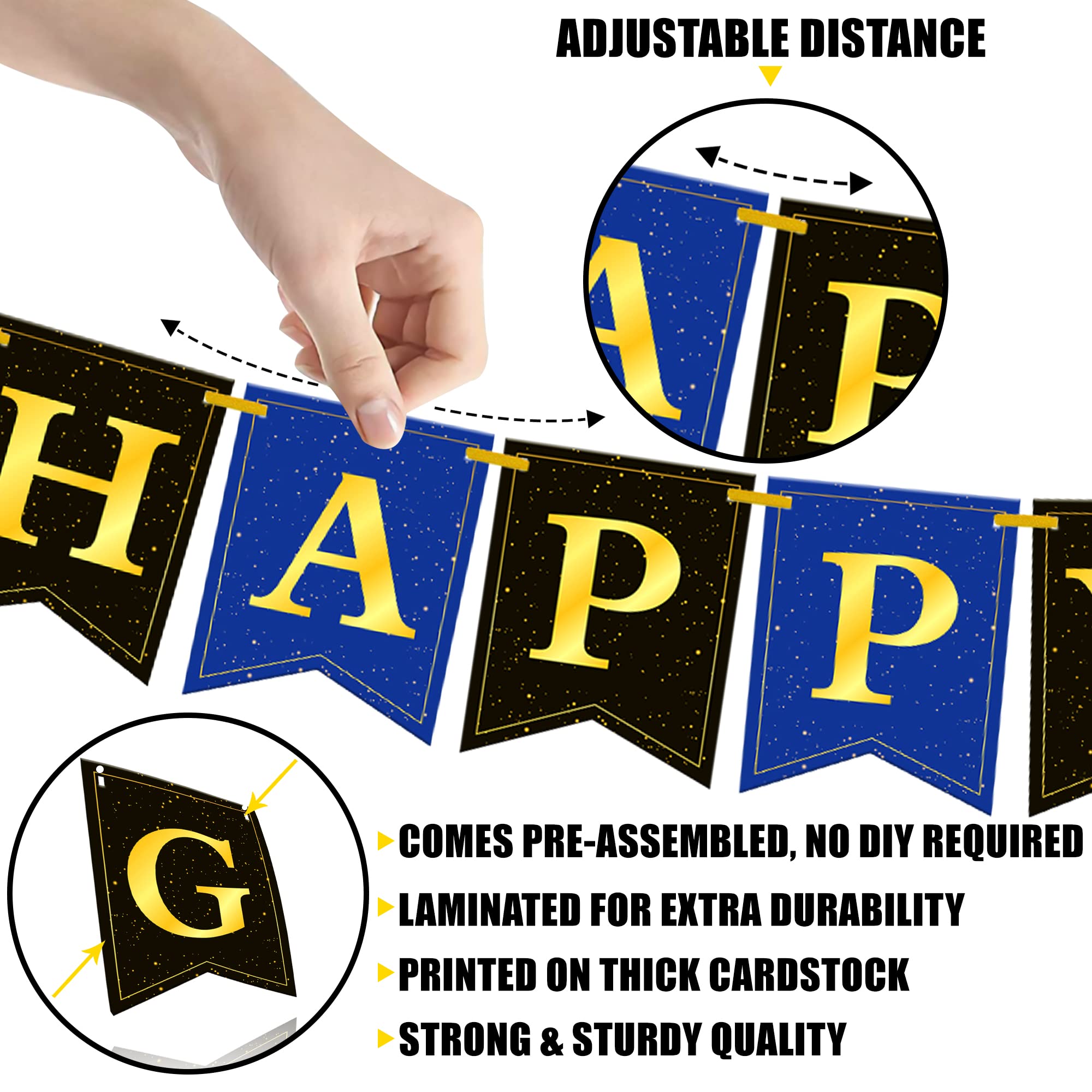 KatchOn 10ft Happy Graduation Banner 2025 - No DIY, Ready to Hang | Blue Graduation Decor for Class of 2025 | Graduation Party Sign & Wall Decoration | Perfect for Graduation Ceremonies, Parties & Photo Backdrops