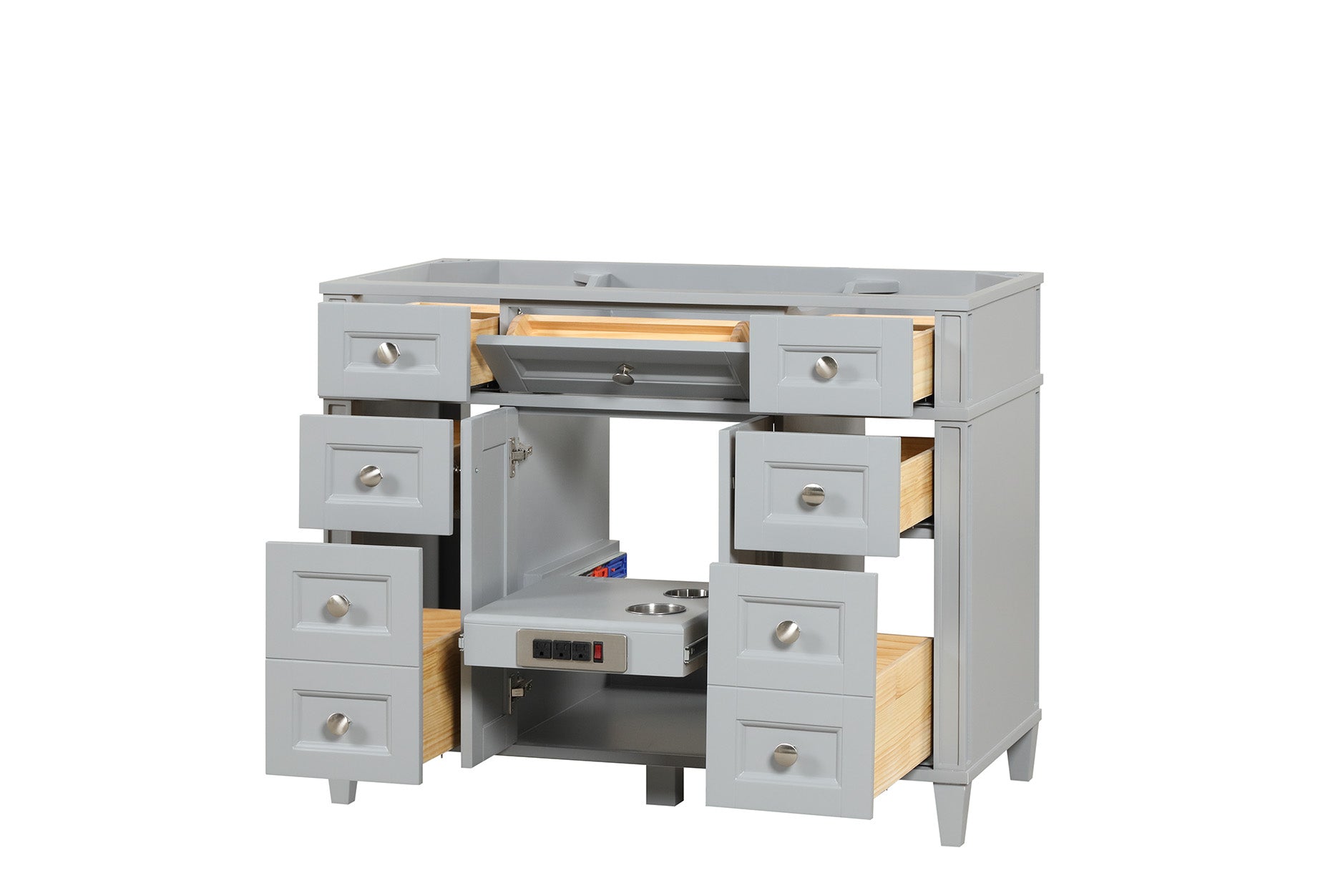 Kensington 41.5 Inch Solid Wood Bathroom Vanity Cabinet Only in Metal Gray - Perfect for Modern Bathroom Renovation & Home Decor