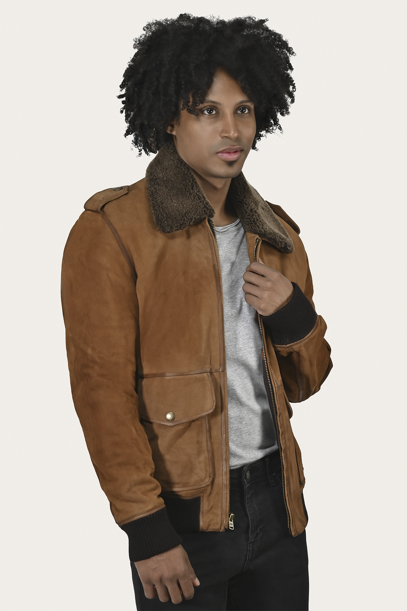 Jethro Flight Style Jacket - Men's Vintage Bomber Jacket with Quilted Lining | Perfect for Casual Wear, Travel & Outdoor Adventures