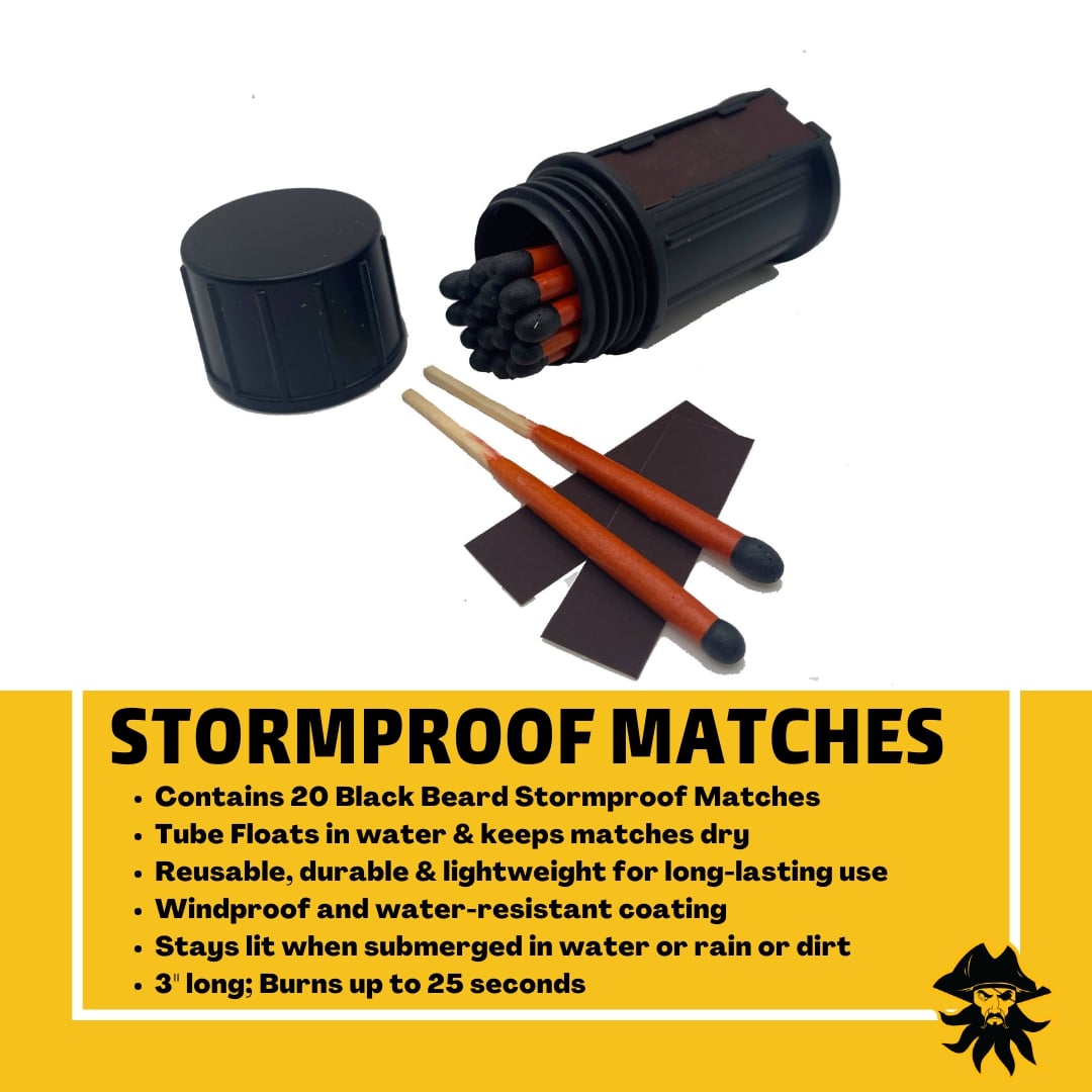 Waterproof Stormproof Fire Matches - Windproof & All-Weather Survival Matches for Camping, Hiking, Emergency Kits and Outdoor Adventures