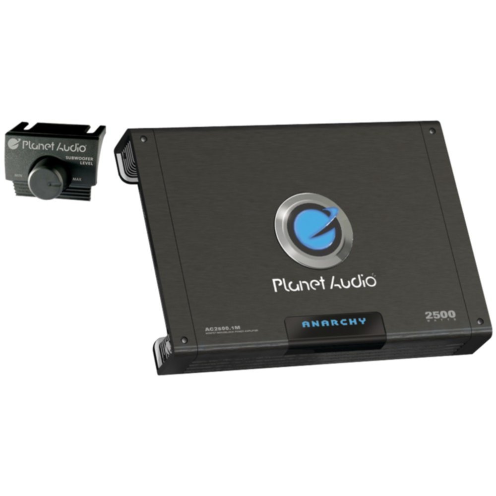 PLANET AUDIO AC2500.1M ANARCHY 2500W Class AB Monoblock Car Amplifier - 1500W RMS @ 4Ω, High Power Bass Boost - Perfect for Car Audio Systems & Subwoofers