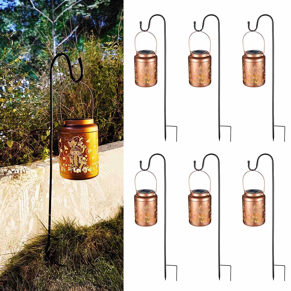 TheLAShop Waterproof Solar Hanging Lanterns Set of 2 - Outdoor Decorative Lighting for Garden, Patio, Yard & Camping
