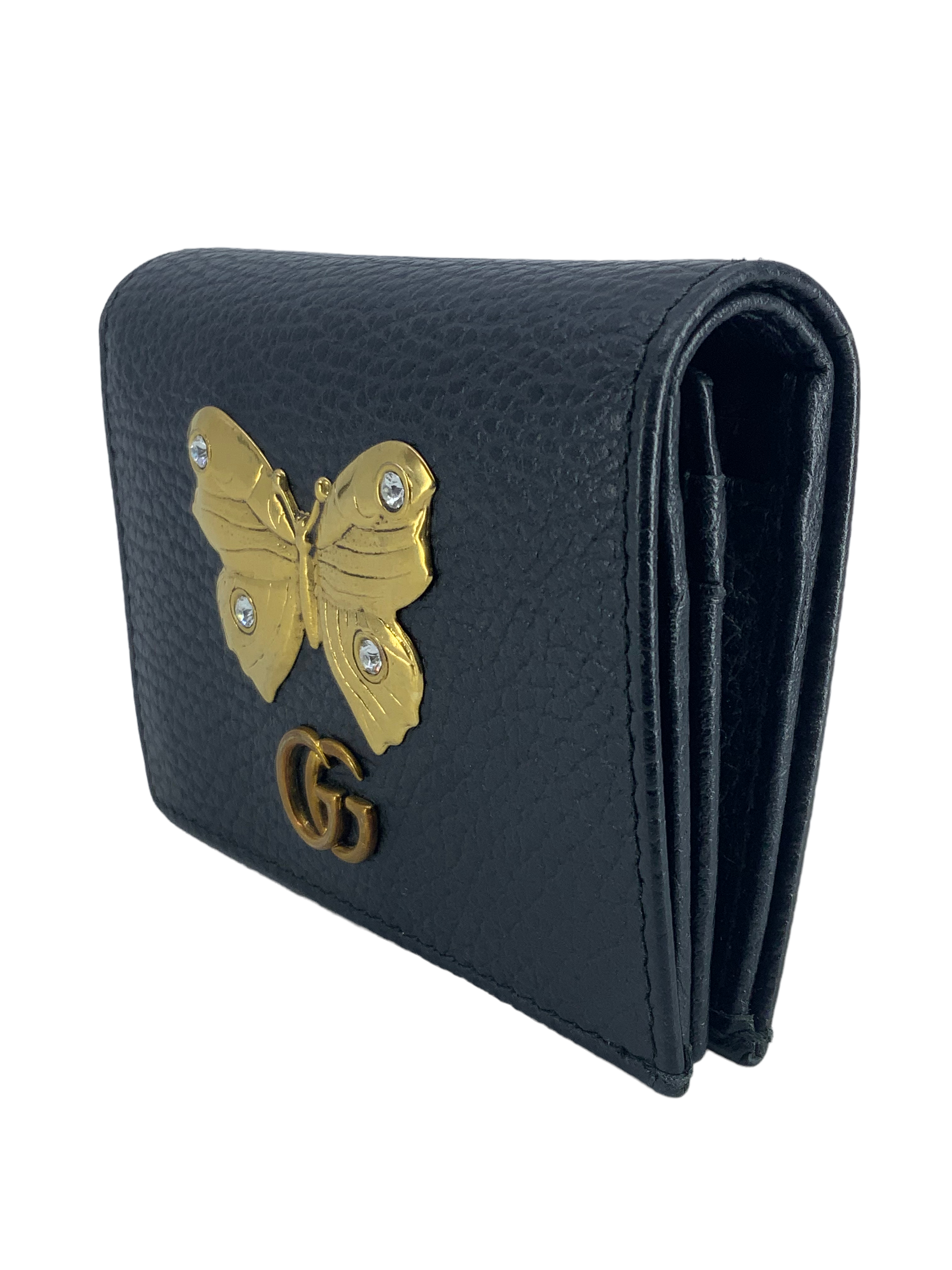GUCCI GG Marmont Butterfly Compact Leather Wallet for Women - Luxury Designer Card Holder & Coin Purse for Everyday Use, Travel, and Special Occasions