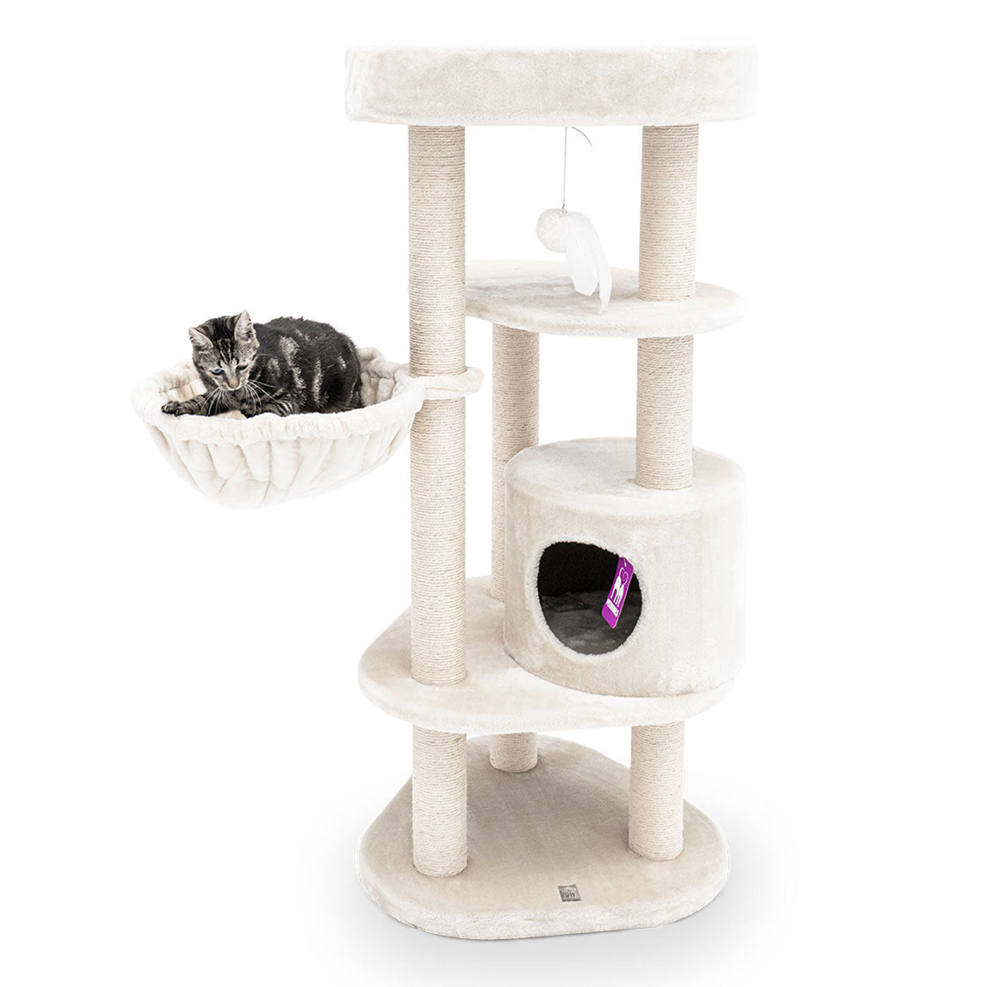 Kings & Queens Charlotte 134cm Cat Tree - Large Multi-Level Cat Condo with Scratching Posts & Perches - Perfect for Indoor Cats Play, Rest & Climbing