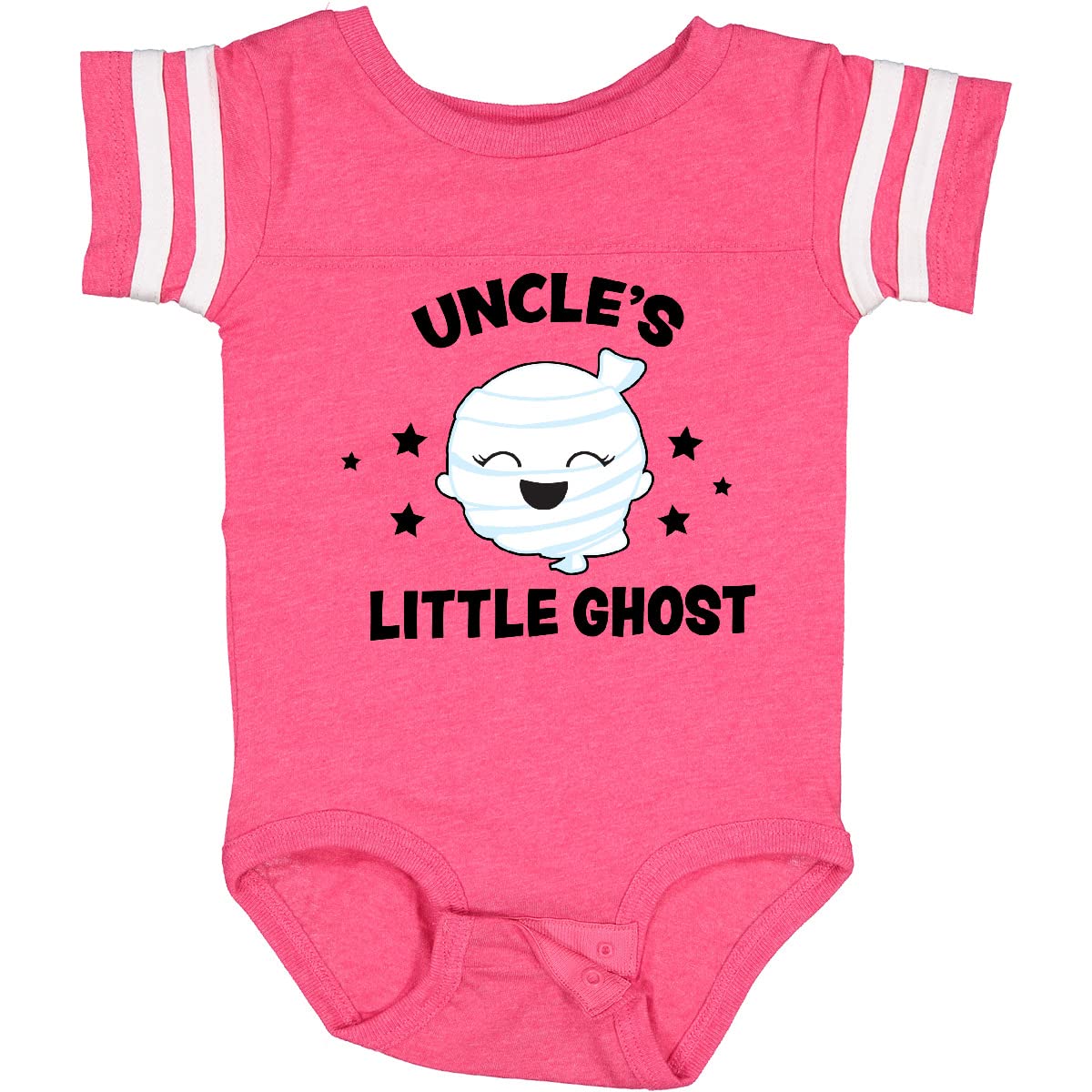 Inktastic Cute Uncle's Little Ghost with Stars Baby Bodysuit - Soft Cotton Infant Onesie for Halloween, Birthday & Family Photos | Baby Shower Gift Idea