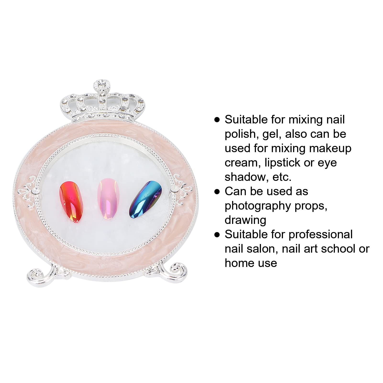 Professional Nail Art Palette - 4.33 X 2.95 Inch Resin Mixing Tray for Nail Polish & Gel Color Blending - Perfect for Nail Salons, DIY Manicures & Creative Nail Designs (Silver)