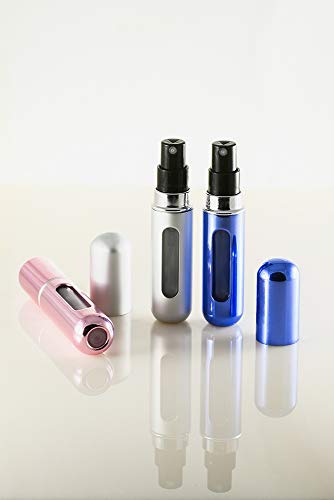 Portable Mini Refillable Perfume Atomizer Bottle Set - 3 Pack 5ml Travel-Size Perfume Spray Bottles for Women & Men - Ideal for Airplane Carry-On, Gym Bag, and Purse Essentials
