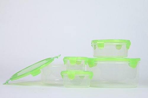 BPA-Free 10-Piece Stackable Airtight Food Storage Containers Set - Microwave & Dishwasher Safe Plastic Lunch Boxes with Secure Locking Lids - Perfect for Meal Prep, Leftovers & Office Lunch Organization