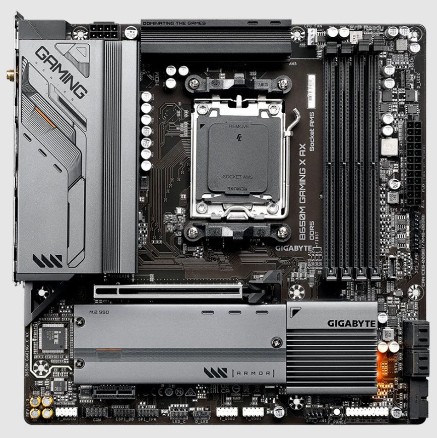 Gigabyte B650M GAMING X AX AM5 Micro ATX Motherboard - AMD Ryzen 7000 Ready, WiFi 6, PCIe 4.0 - Perfect for Gaming PC Builds & Workstations