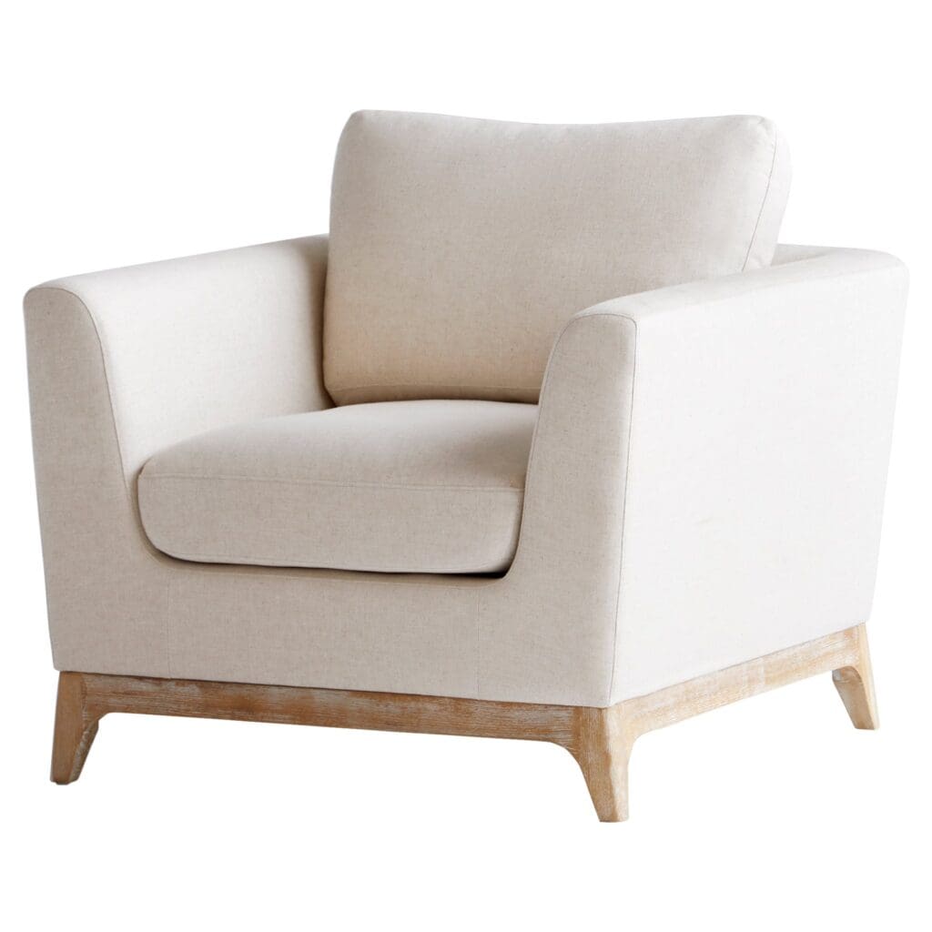 Cyan Design 11379 Chicory Chair - White & Cream Upholstered Accent Chair for Living Room, Bedroom, or Office Decor
