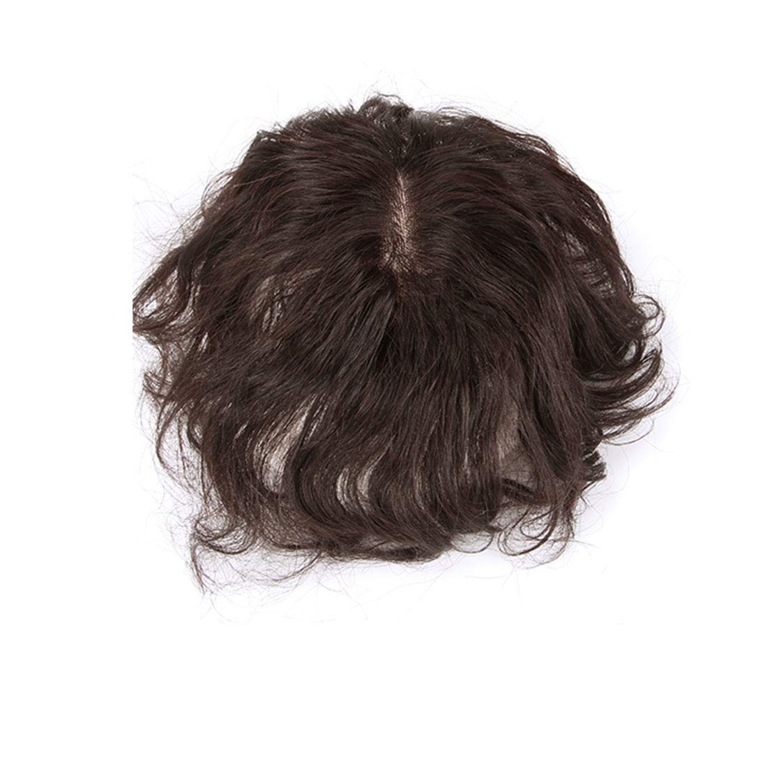 7x10cm Human Hair Topper Closure - All Handtied Mono Base Short Natural Curly Clip-in Hairpiece for Women with Thinning Hair | 10