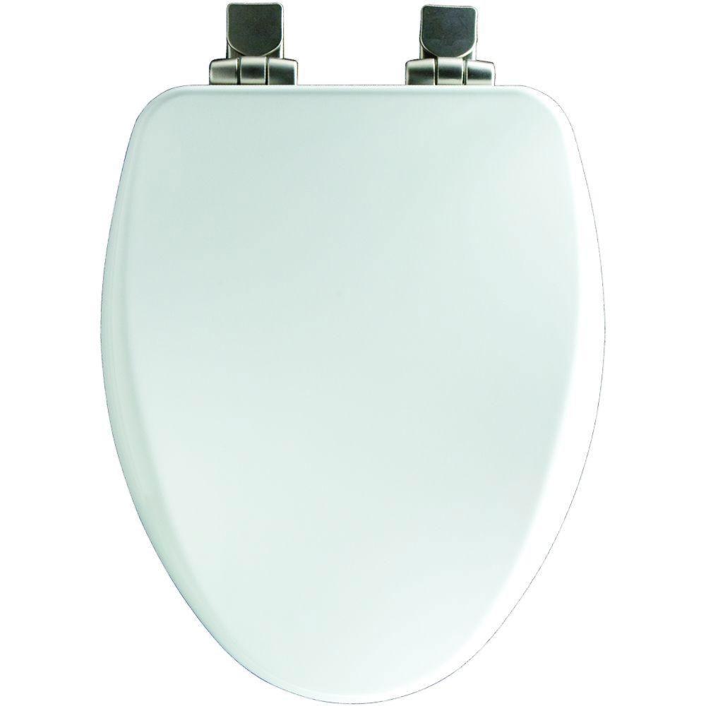 Bemis Slow Close Elongated Toilet Seat - White, Durable & Quiet Soft Close Hinges, Easy Installation for Bathroom & Home Use