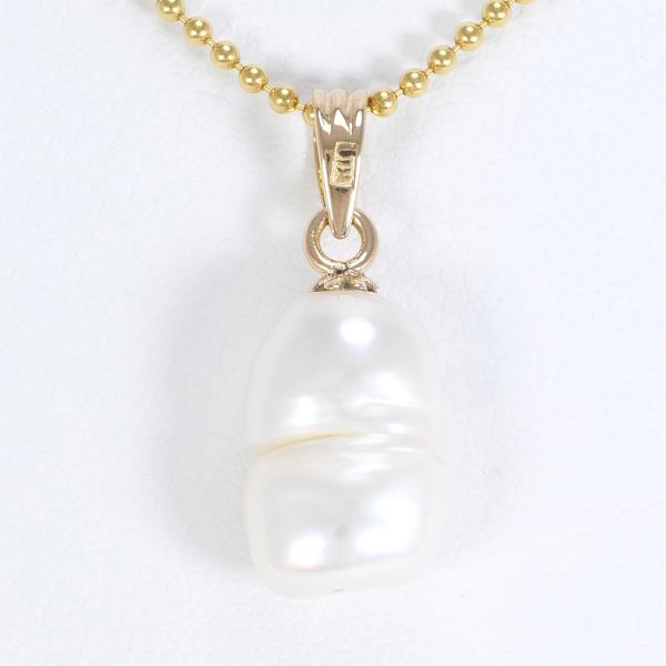 18K Yellow Gold Pearl Necklace for Women - 4.3g Solid Gold, 45cm (18