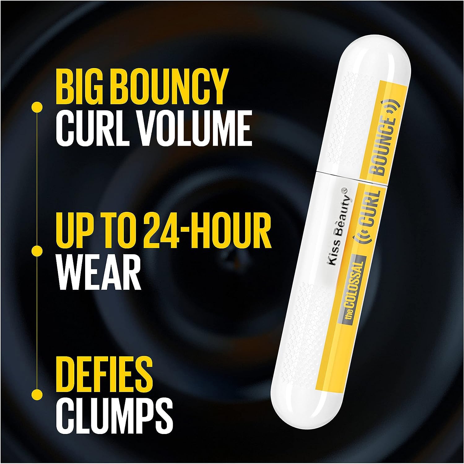 Kiss Beauty Ultra Volume Volumizing Mascara - Waterproof, Smudge Proof & Long Lasting for Bold Dramatic Lashes | Perfect for Daytime Glam, Night Out Makeup & Special Occasions