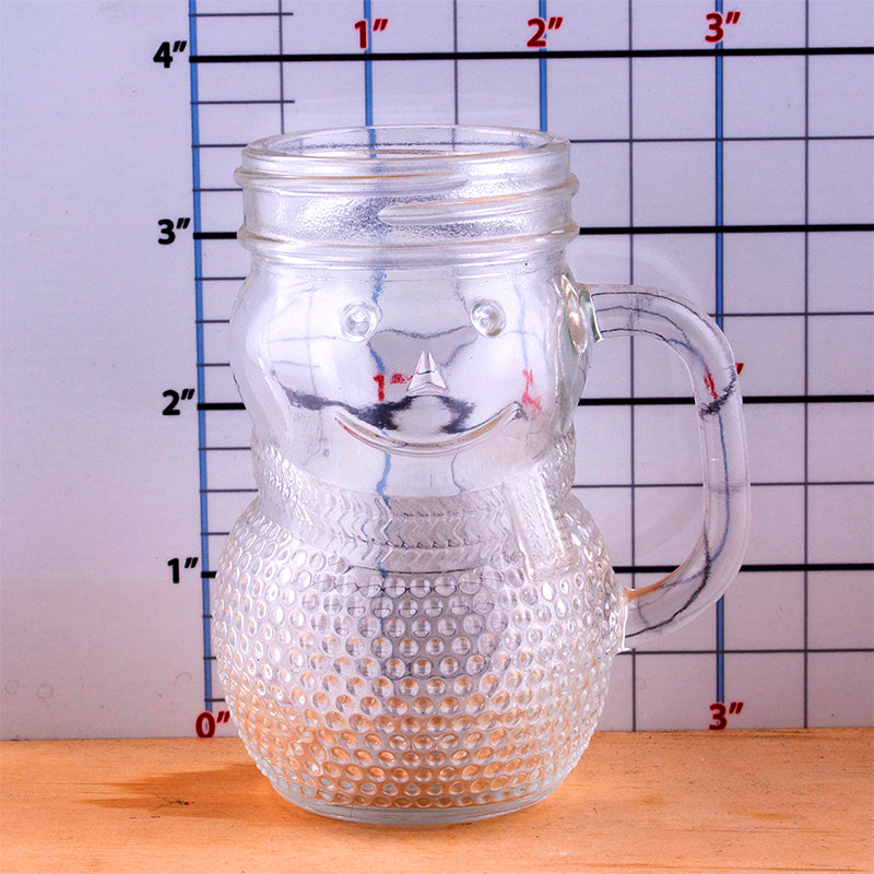 BarConic® 4oz Snowman Mason Jar - Holiday Drinkware for Christmas Cocktails, Hot Cocoa & Festive Beverages