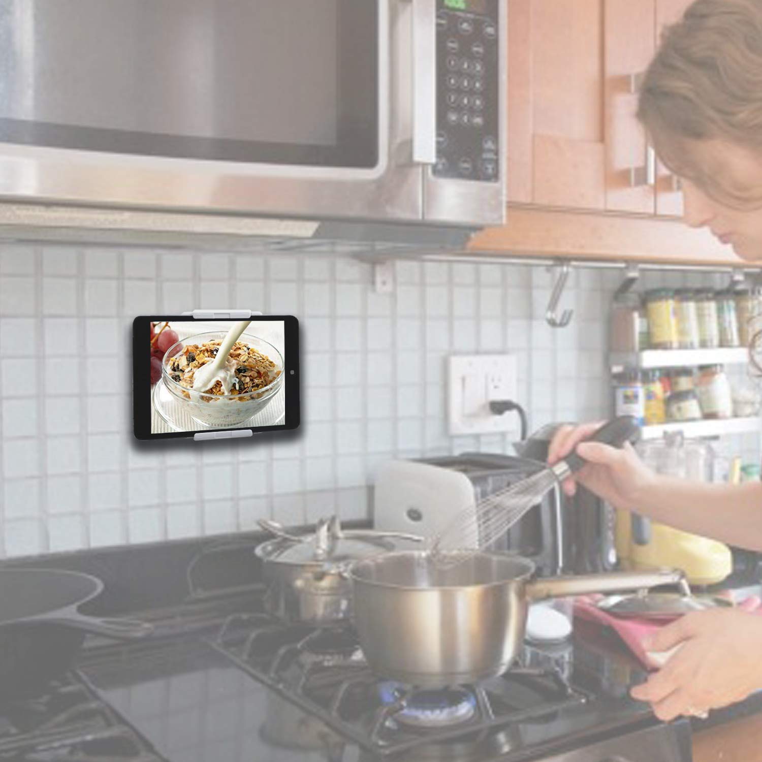 Universal Kitchen Wall Mount Holder for iPad Air/Mini/Pro 10.5