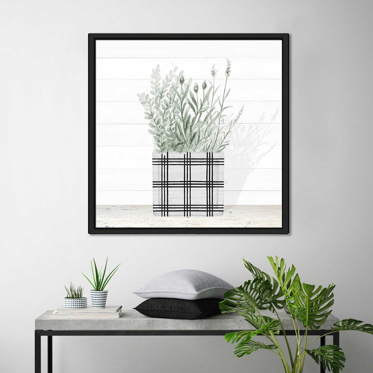 Lavender in Modern Pot II - Floating Canvas Wall Art Print - Perfect for Home Decor, Living Room, Bedroom & Office