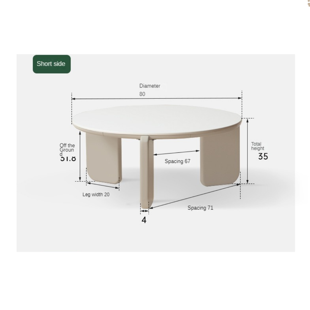Solid Poplar Wood Rock Plate Coffee Table - Rustic Modern Living Room Furniture for Home Decor & Entertainment