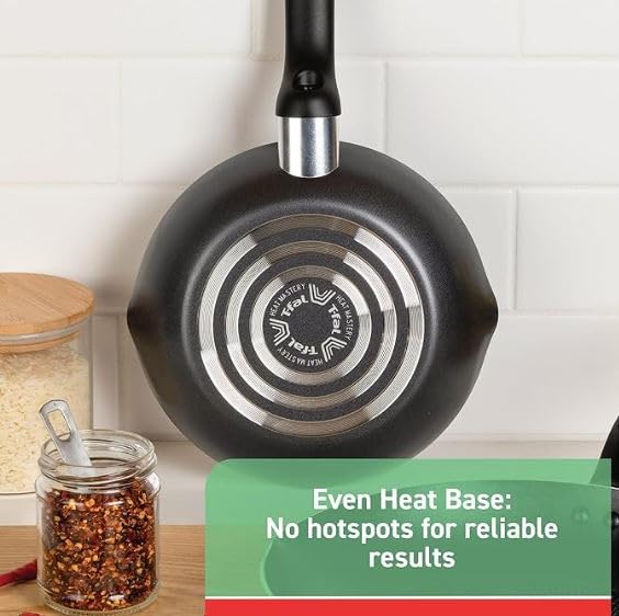 T-fal 5 Quart Nonstick Saute Pan with Glass Lid - Oven & Broiler Safe to 350°F, Deep Frying Skillet with Ergonomic Handle - Dishwasher Safe Black Cookware for Sauteing, Frying & Baking - Perfect for Home Kitchens & Professional Cooking