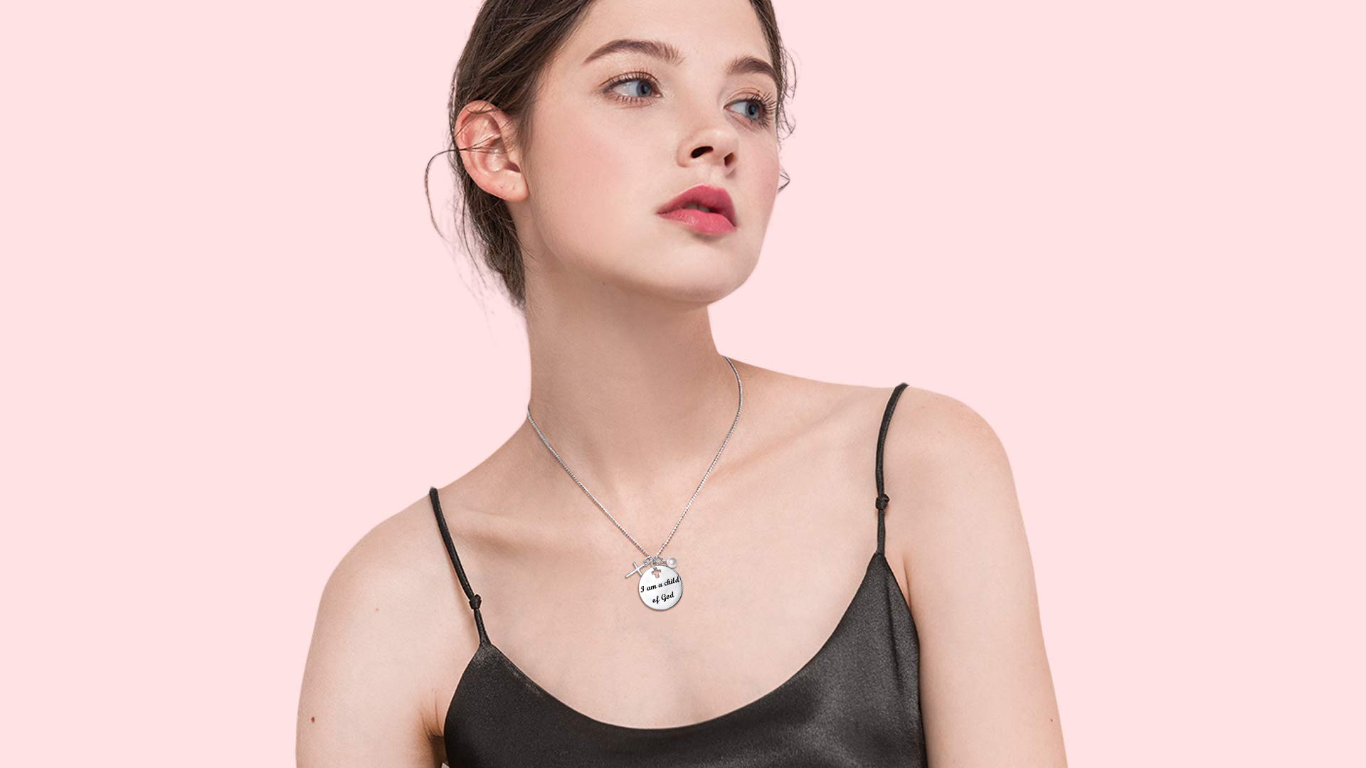 DAOCHONG 925 Sterling Silver Christian Cross Pendant Necklace for Women - Religious Jewelry Gift for Birthday, Baptism & Confirmation - Elegant Faith-Inspired Accessory for Church, Weddings & Daily Wear