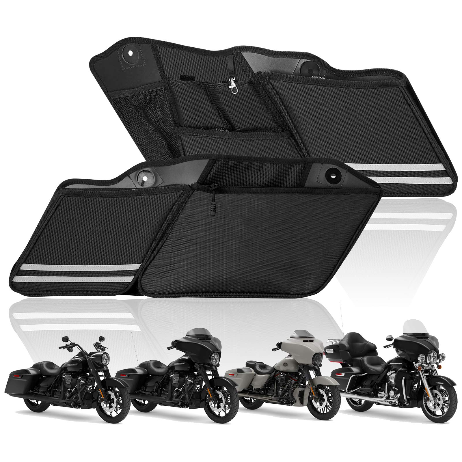 **SUNPIE Motorcycle Saddle Bags for Harley-Davidson Street Glide, Road King, Road Glide, Electra Glide (2014-2024) - 2-Pack Waterproof Luggage Organizers - Perfect for Long Rides & Travel Storage**