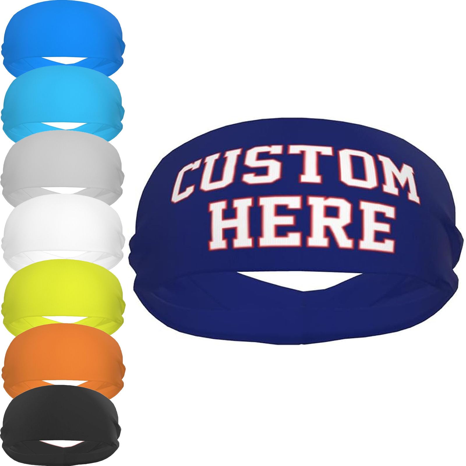 Custom Sports Headband with Logo - Moisture Wicking, Breathable & Elastic Unisex Sweatbands for Running, Yoga & Workouts - Add Your Text or Image