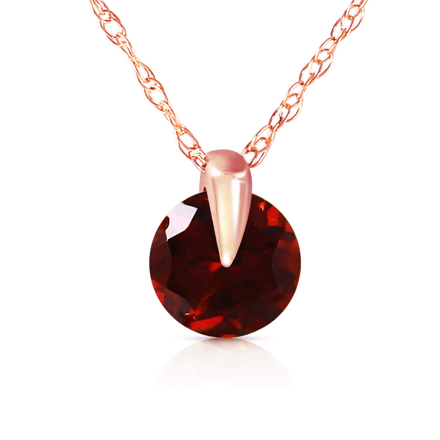 14K Solid Gold Necklace with Natural Garnet - Galaxy Gold GG Elegant Jewelry for Women, Perfect for Valentine's Day Gifts, Anniversary & Special Occasions