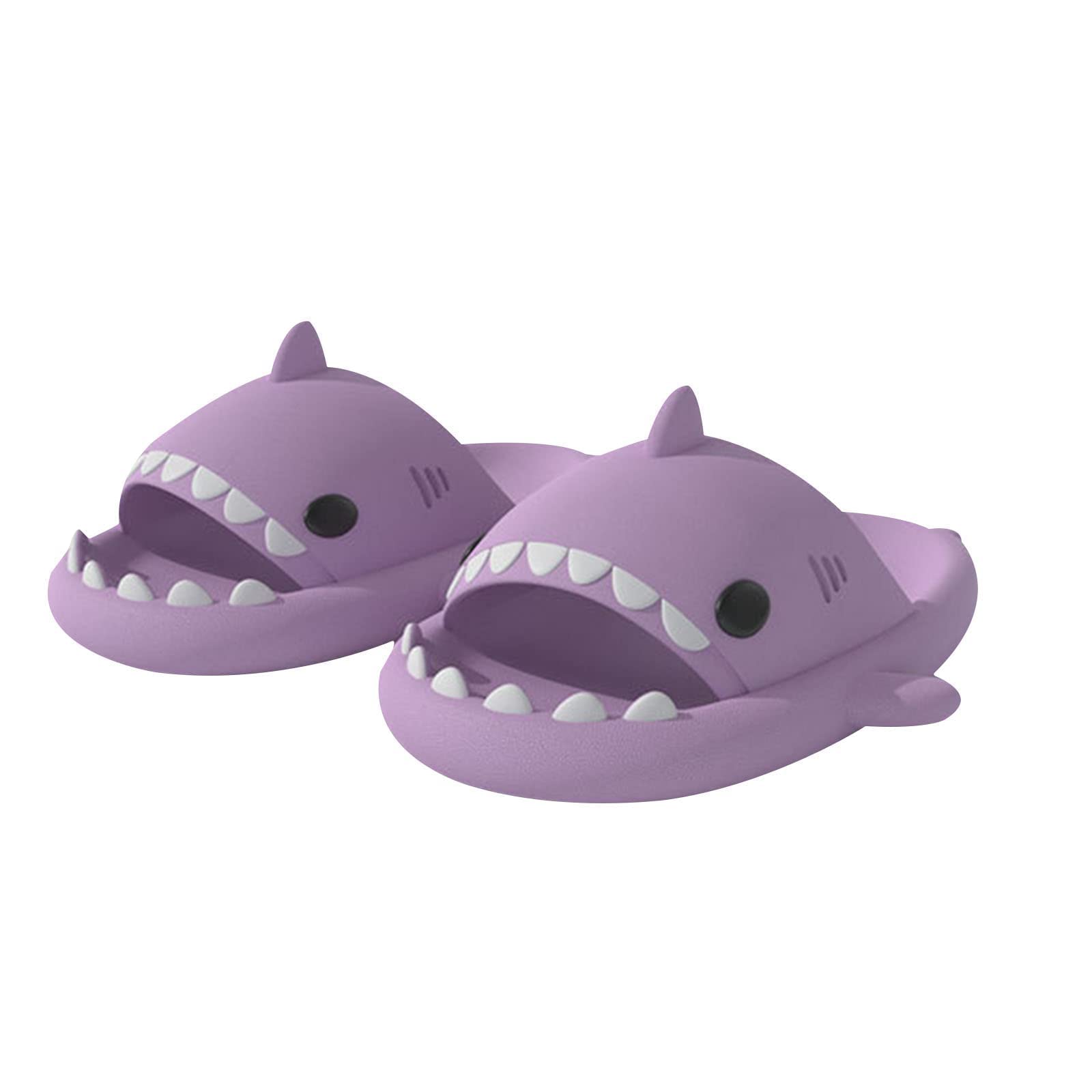 Women's & Men's Cute Shark Slippers - Anti-Slip Open Toe Slides with Lightweight Sole - Summer Beach Sandals for Casual Wear, Poolside & Home Comfort