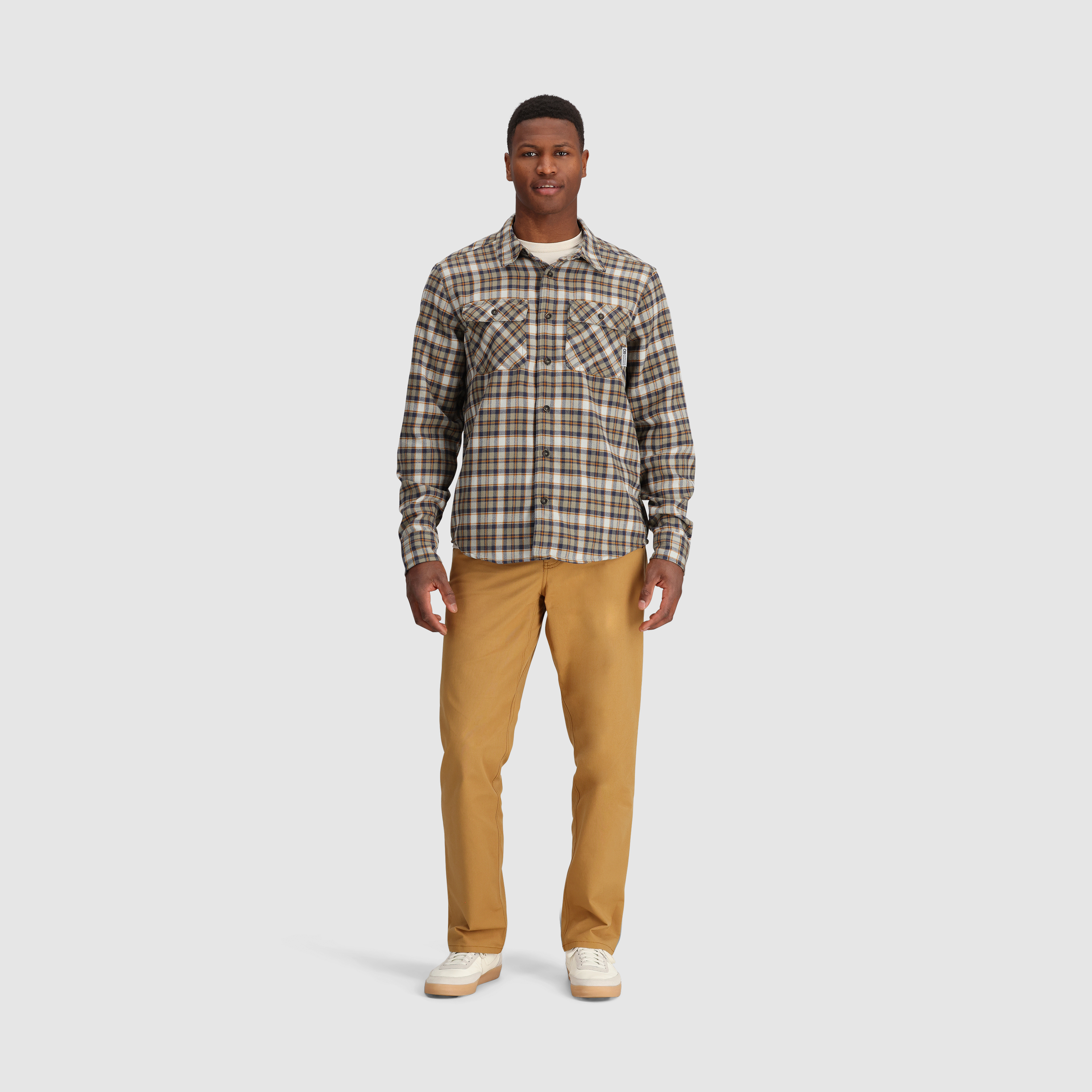 Men's Comfortable Feedback Flannel Twill Shirt - Soft Plaid Long Sleeve Button Down for Casual Wear & Outdoor Activities