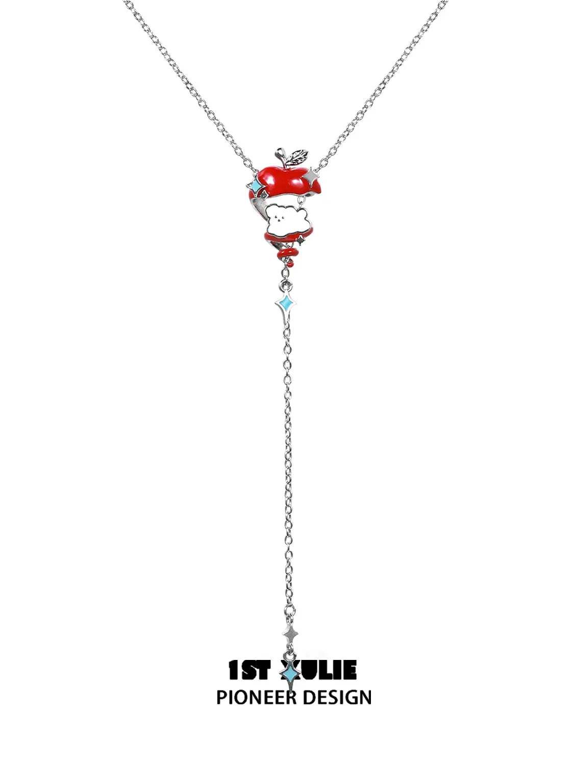 18k Platinum Plated Cyclone Apple Necklace for Cats & Dogs - Cute Pet Jewelry for Special Occasions & Photo Shoots