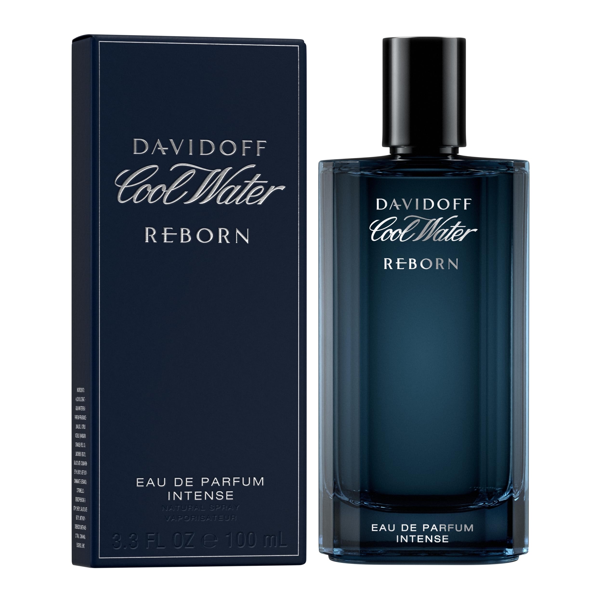 DAVIDOFF Cool Water Reborn Eau de Parfum Intense for Men - Woody Amber Vetiver Cologne - Long Lasting Fragrance with Galbanum Notes - Perfect for Date Night & Special Occasions