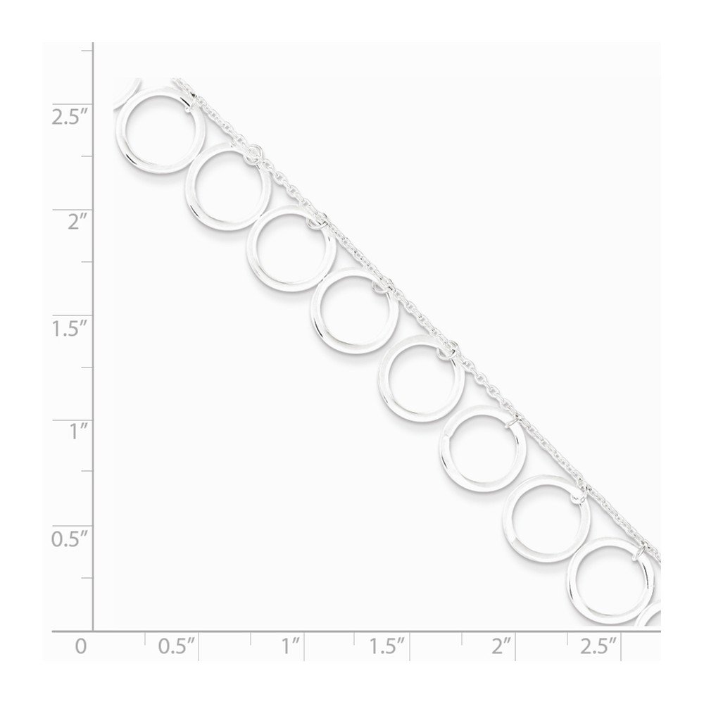 925 Sterling Silver Dangle Circle Anklet - 10 Inch Adjustable Ankle Bracelet for Women | Perfect for Beach, Summer Outfits & Boho Style Accessories