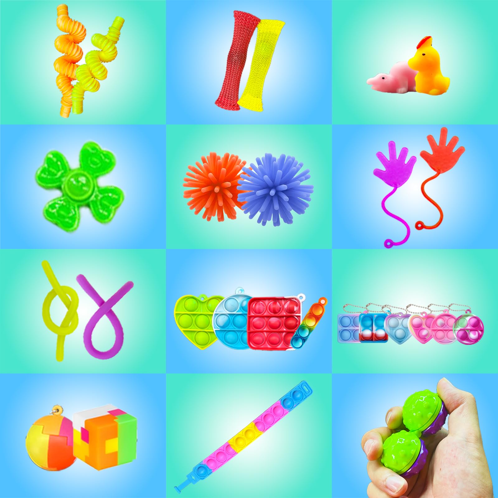 Fidget Toys Pack - Bulk Sensory Stress Relief Toys for Kids, Adults, ADHD & Autism - Party Favors, Classroom Prizes, Carnival Treasure - Perfect for Anxiety Relief, Focus & Relaxation at School, Home or Office
