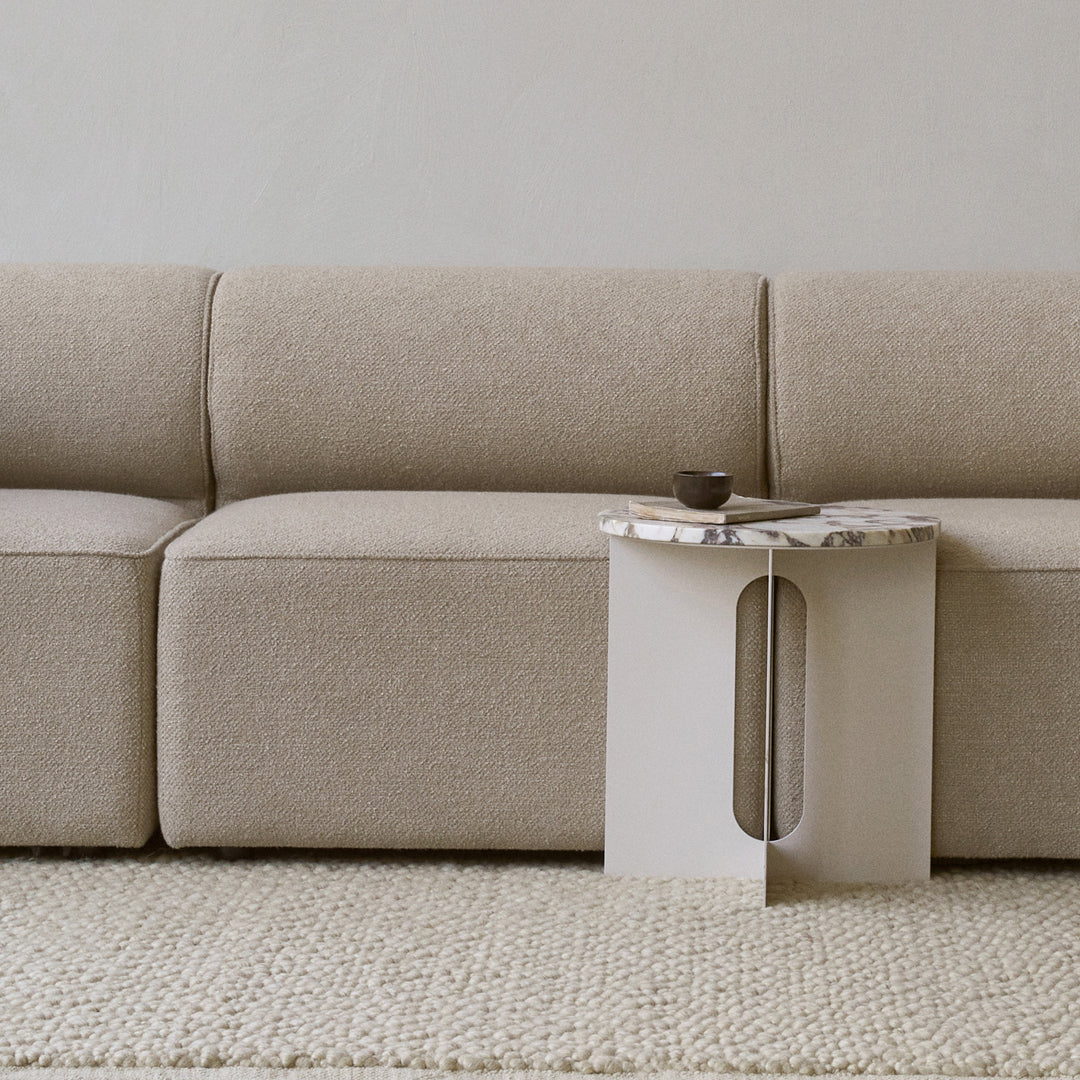 Modern Androgyne Side Table - Minimalist Nightstand, End Table for Living Room, Bedroom, or Office - Stylish Small Accent Table with Sturdy Metal Frame