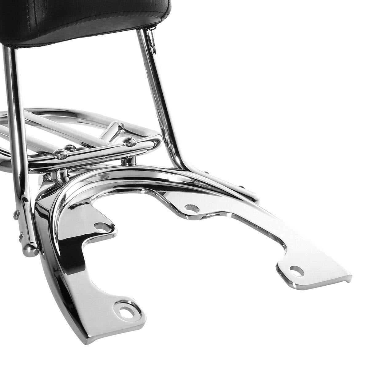 TCT-Motorparts Sissy Bar Backrest Pad with Luggage Rack Kit - Compatible with Harley VRSCAW VRSCDX VRSCX Models (2007-2011) 240 Rear Tire | Comfortable & Stylish Upgrade for Long Rides & Touring