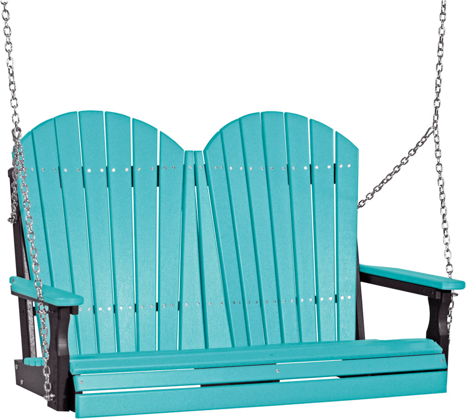 LuxCraft 4-Foot Adirondack Porch Swing - Outdoor Patio Furniture for Garden, Backyard, and Deck Relaxation