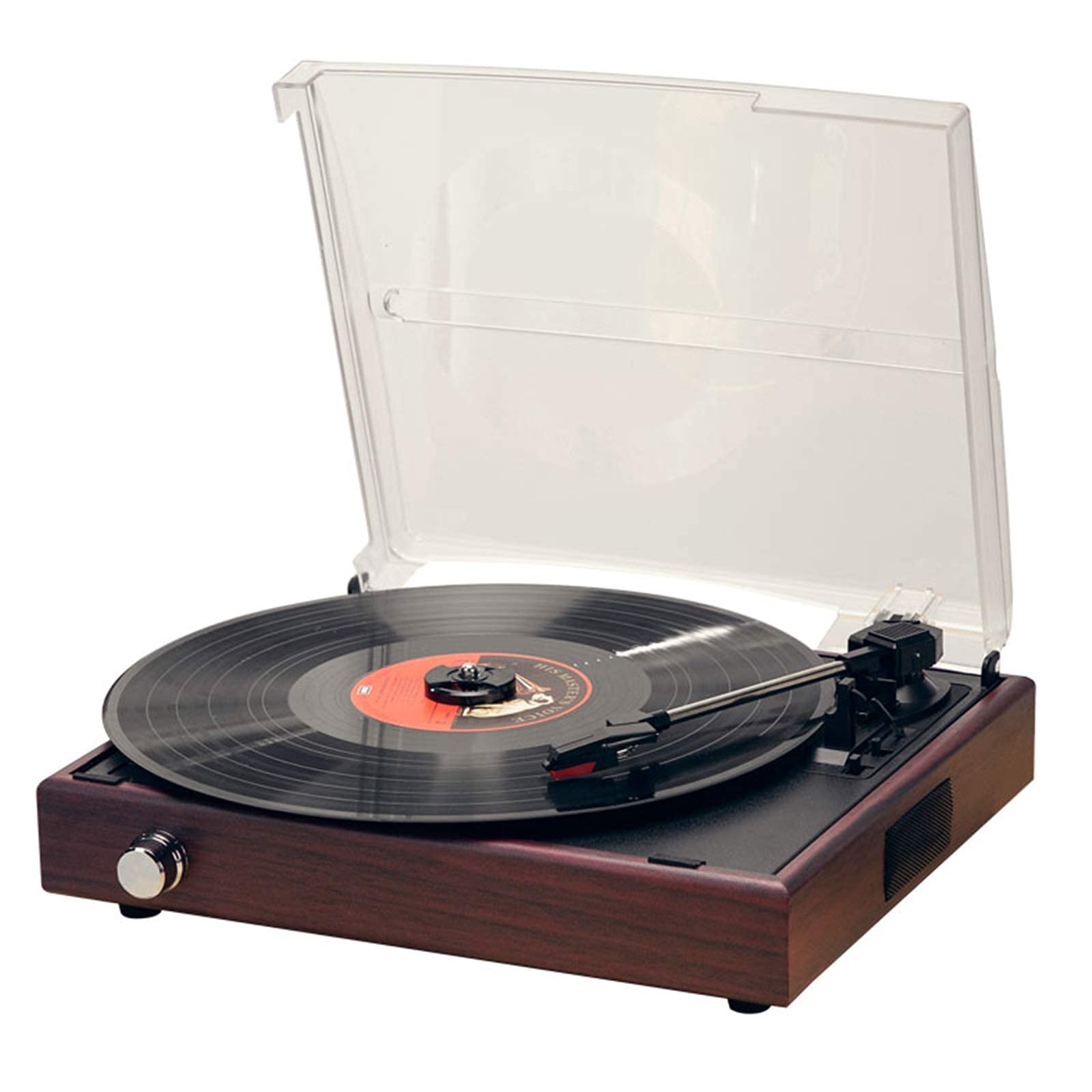 Wireless Bluetooth Vinyl Record Player with Built-in Speakers - 3-Speed Belt Drive Turntable for 33/45/78 RPM Records, Vintage Phonograph for Home & Office (Black with Stylus) - Perfect for Music Lovers, Vinyl Collectors & Retro Decor
